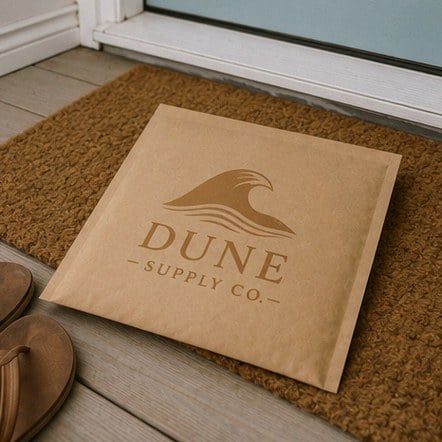 Branded kraft mailers with logo