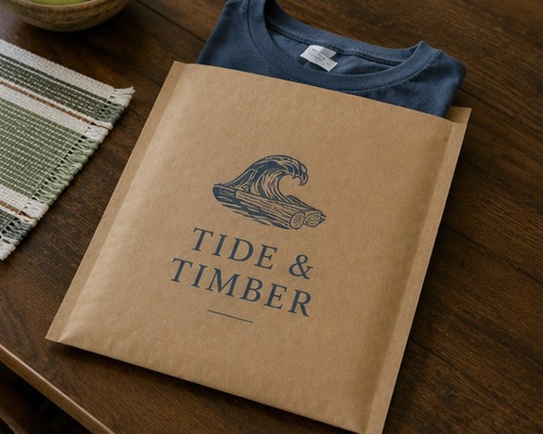 Custom kraft mailers — customer photo