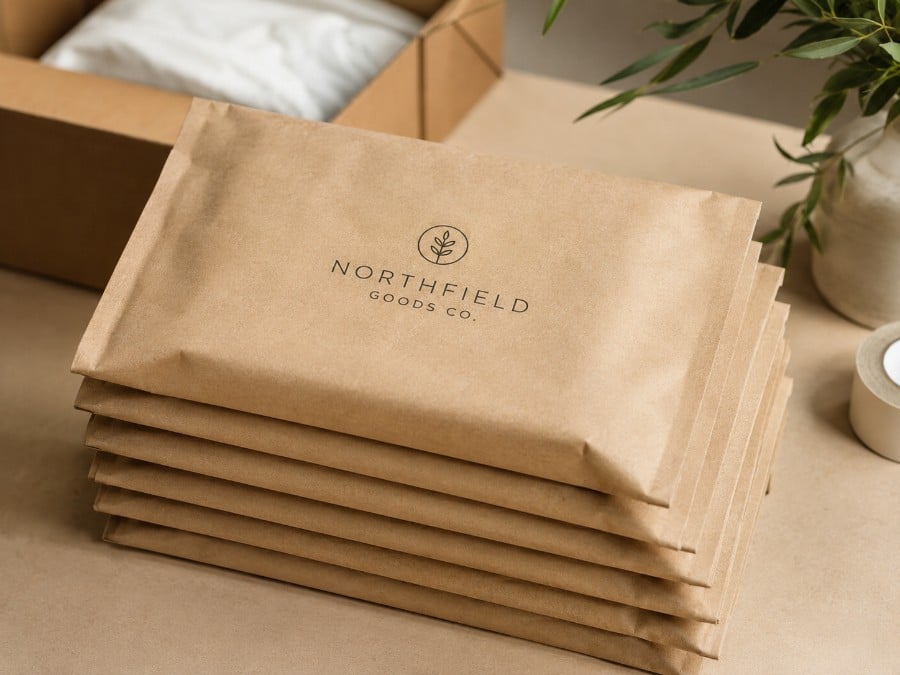 Custom printed kraft mailers with logo