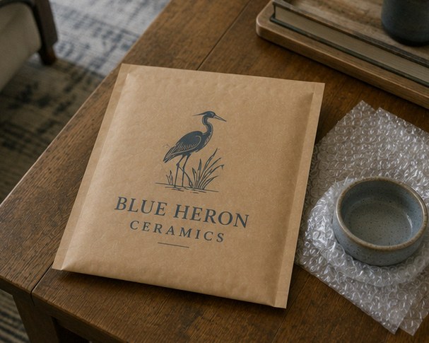 Custom printed kraft mailers with logo