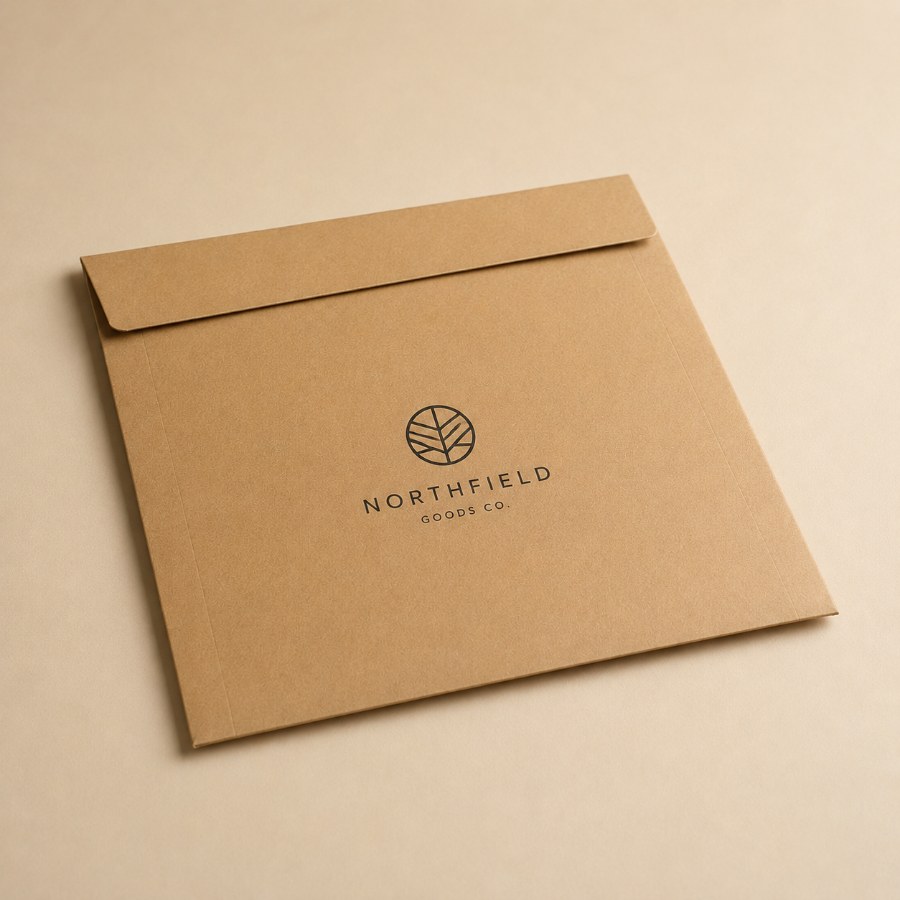 Custom printed flat kraft mailer envelope